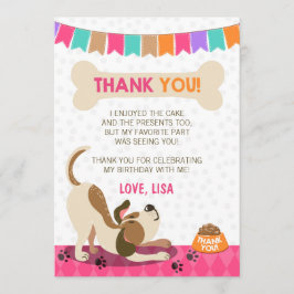 Tarjeta De Agradecimiento Puppy Birday Paw-ty Puppy