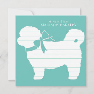 Tarjeta De Agradecimiento Puppy de perro Shih Tzu Teddy Bear Pelo Corto