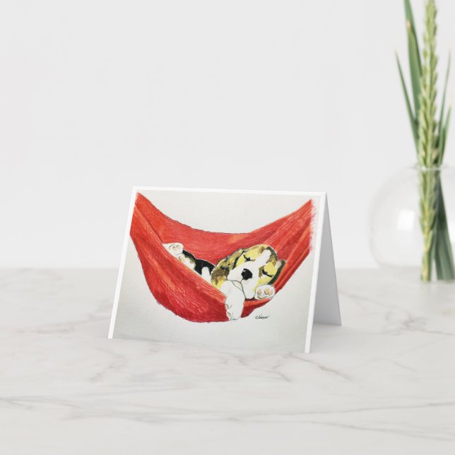 Tarjeta De Agradecimiento Puppy Slumber Notecard (Anverso)