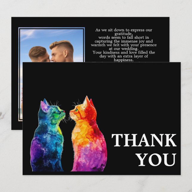 Tarjeta De Agradecimiento 🌈 Puramente Tuyo: amor arcoiris (Anverso / Reverso)