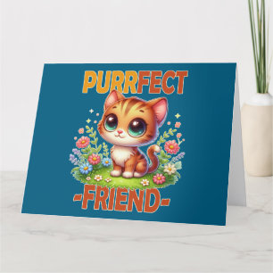 Tarjeta De Agradecimiento Purfect Friend pun Cute naranja gato gatito person