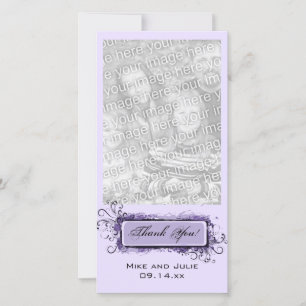 Tarjeta De Agradecimiento Purple Abstract Floral Gracias