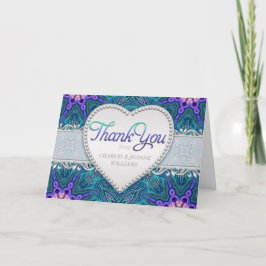 Tarjeta De Agradecimiento Purple Aqua Verde azulado Elegante Cartas de agrad