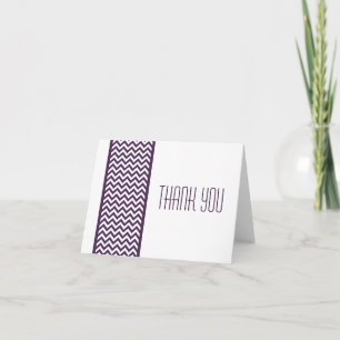 Tarjeta de agradecimiento Purple Chevron Border