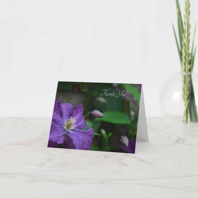 Tarjeta De Agradecimiento Purple Clematis (Anverso)