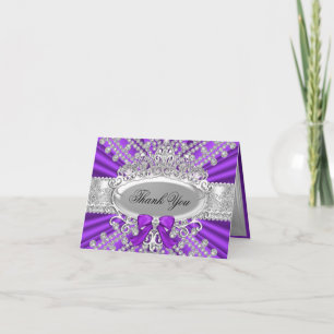 Tarjeta de agradecimiento Purple Diamond & Tiara