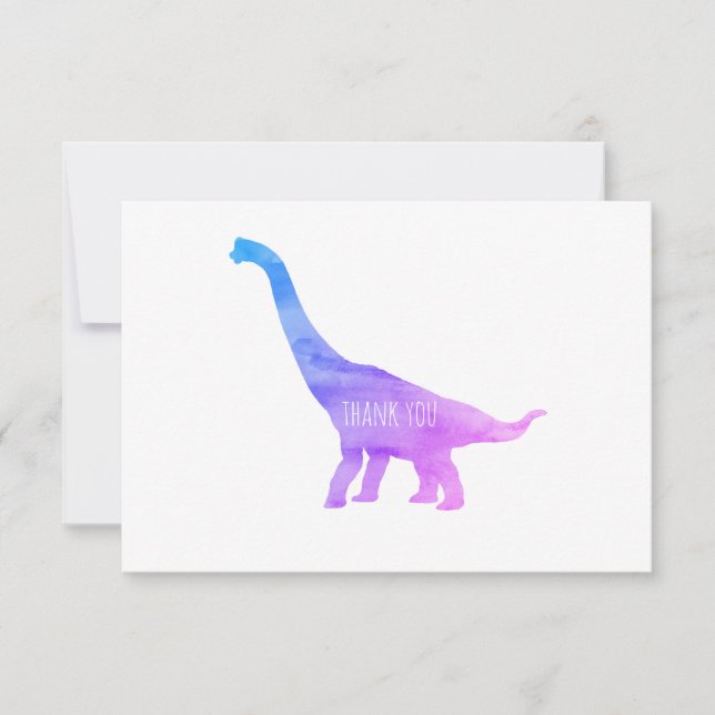Tarjeta de agradecimiento Purple Dinosaur Brachios (Anverso)