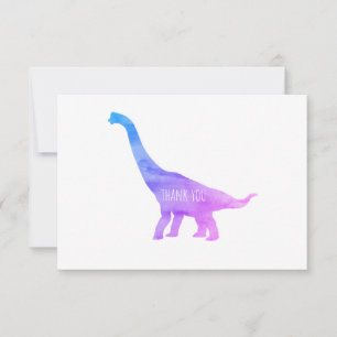 Tarjeta de agradecimiento Purple Dinosaur Brachios