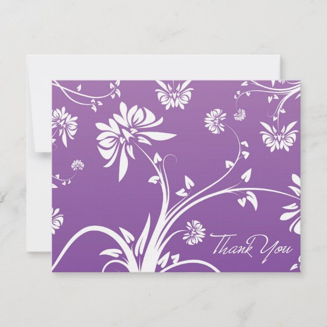 Tarjeta de agradecimiento Purple Floral (Anverso)
