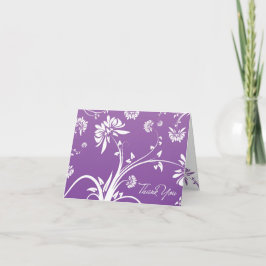 Tarjeta de agradecimiento Purple Floral