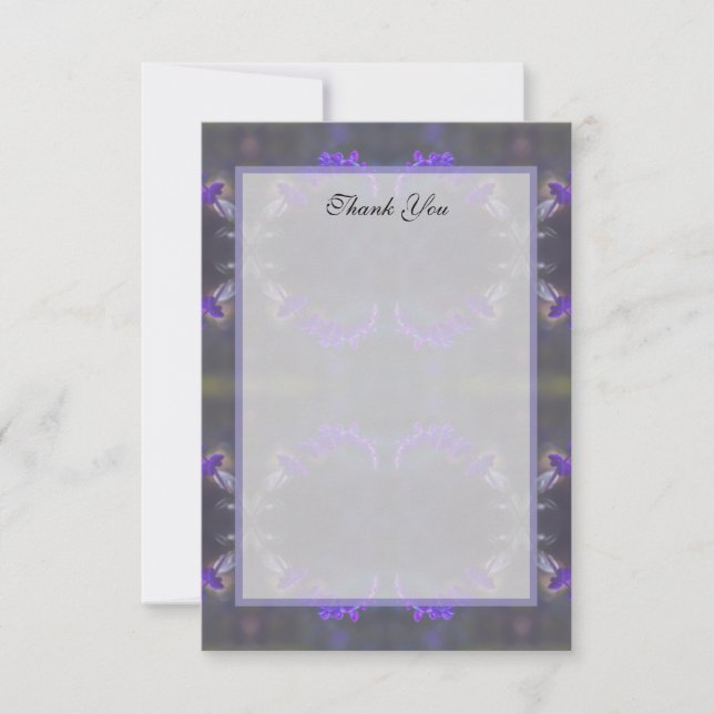 Tarjeta De Agradecimiento Purple Floral Garden (Anverso)