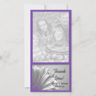 Tarjeta De Agradecimiento Purple Floral Highlights Boda Gracias