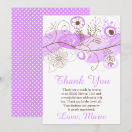 Tarjeta De Agradecimiento Purple Floral Twist Bridal Shower