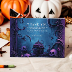 Tarjeta De Agradecimiento Purple Gothic Spooky ONE Cumpleaños