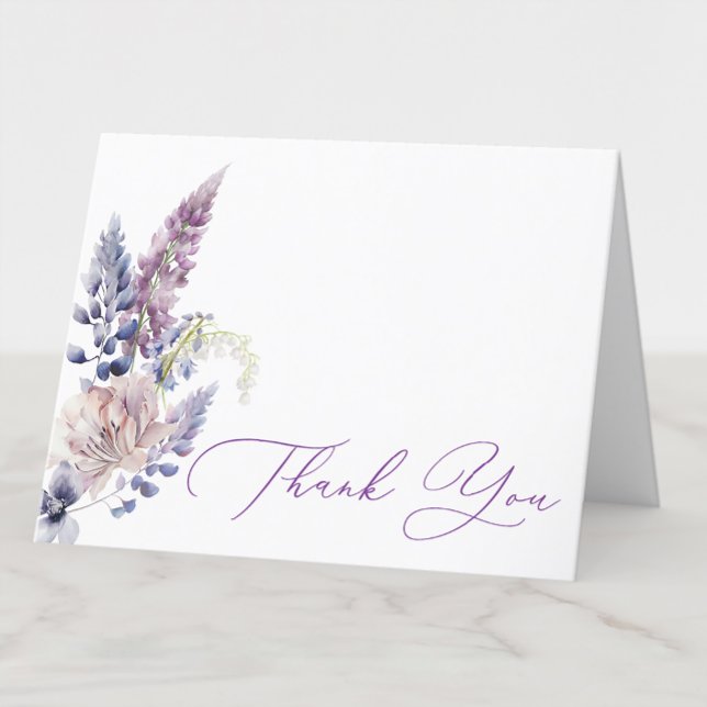 Tarjeta de agradecimiento Purple + Lavender Floral (Subido por el creador)
