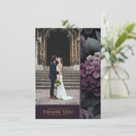 Tarjeta De Agradecimiento Purple Moody Floral