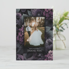 Tarjeta De Agradecimiento Purple Moody Floral