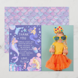 Tarjeta De Agradecimiento Purple Our Little Mermaid All Age Birday