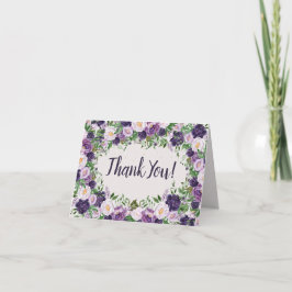 Tarjeta De Agradecimiento Purple Peonies Floral Women's Birthday Welcome 