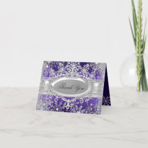 Tarjeta de agradecimiento Purple Princess Winter W