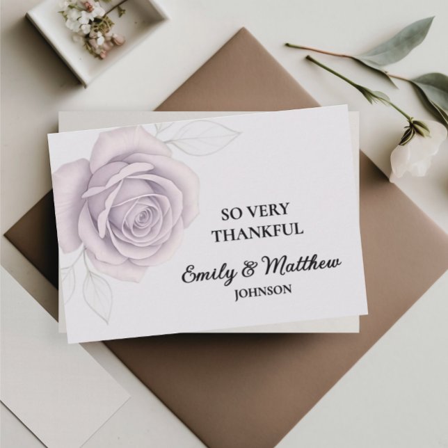 Tarjeta de agradecimiento Purple Rosa de diseñador (Subido por el creador)