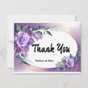 Tarjeta de agradecimiento Purple Rosa personalizad