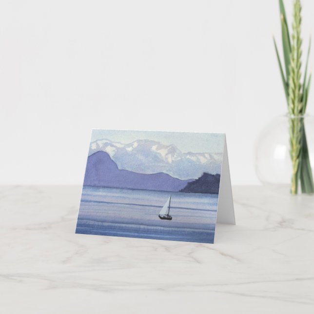 Tarjeta De Agradecimiento Purple Seascape (Anverso)
