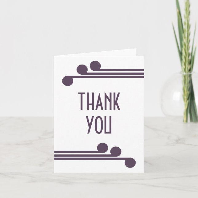 Tarjeta de agradecimiento Purple Simple Deco Moda (Anverso)