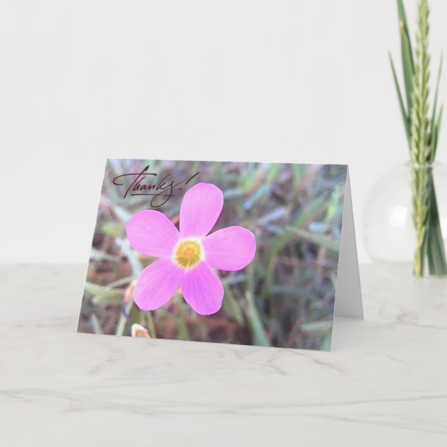 Tarjeta De Agradecimiento Purple Wildflower Blank Thank You Card (Anverso)