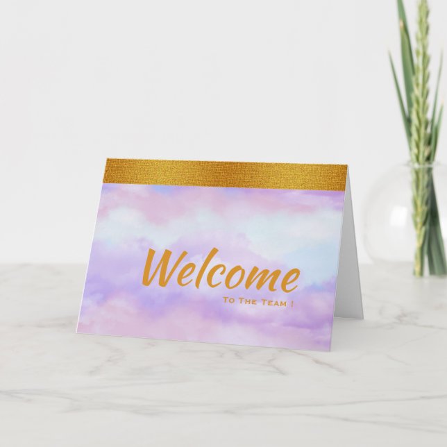 Tarjeta De Agradecimiento Purple with Gold Badge Band Thank You Card (Anverso)