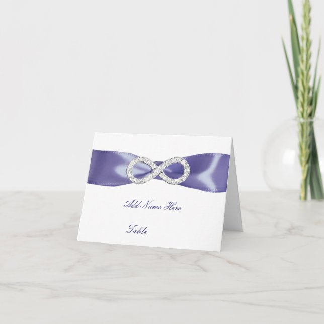Tarjeta De Agradecimiento Púrpura Blue Diamond Infinity Table Place Card (Anverso)