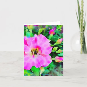 Tarjeta De Agradecimiento Púrpura color rosa de los Rosas de verano