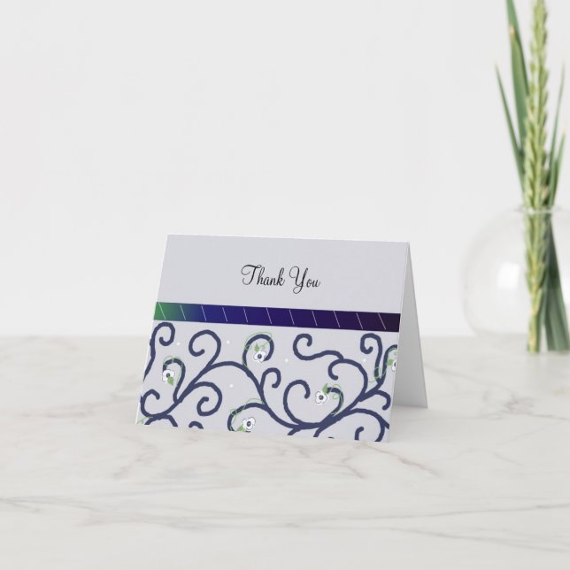 Tarjeta De Agradecimiento Púrpura Desplazamiento Gracias (Anverso)