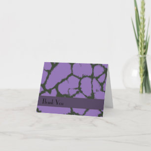 Tarjeta De Agradecimiento Púrpura Giraffe Fur Pattern Gracias