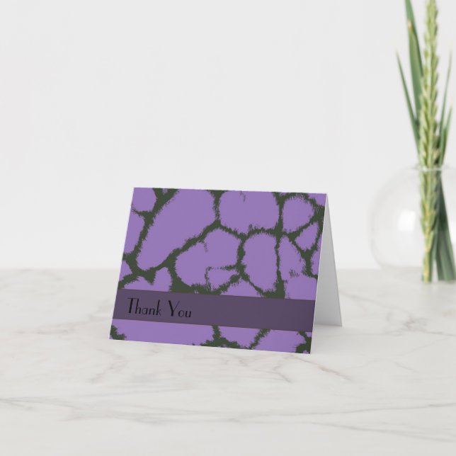 Tarjeta De Agradecimiento Púrpura Giraffe Fur Pattern Gracias (Anverso)