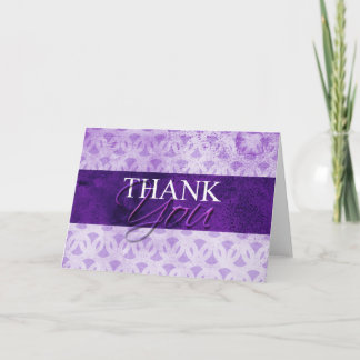 Tarjeta De Agradecimiento Púrpura Gracias Cartas en blanco artístico dentro