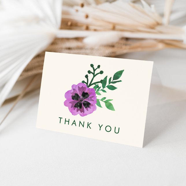 Tarjeta De Agradecimiento Púrpura Pansy Gracias Cartas (Subido por el creador)