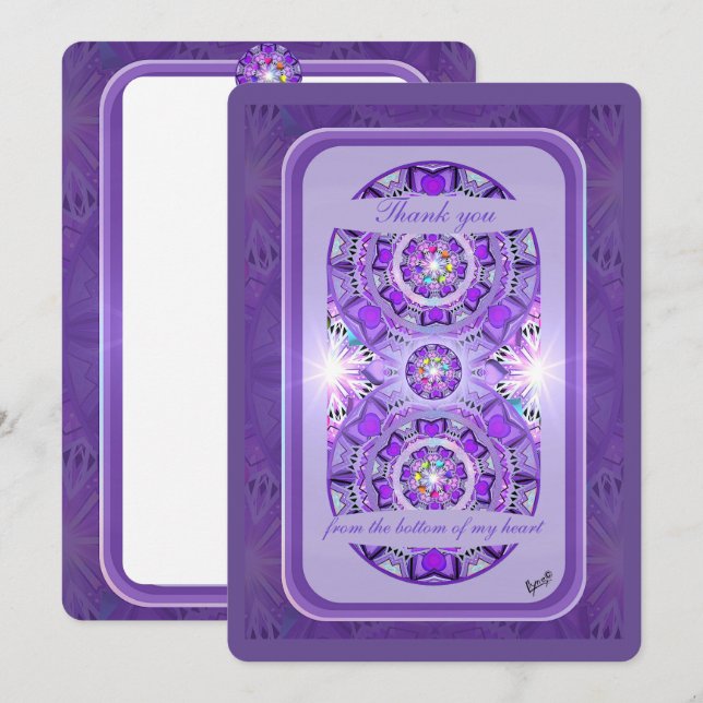 Tarjeta De Agradecimiento Púrpura W2 (Anverso / Reverso)