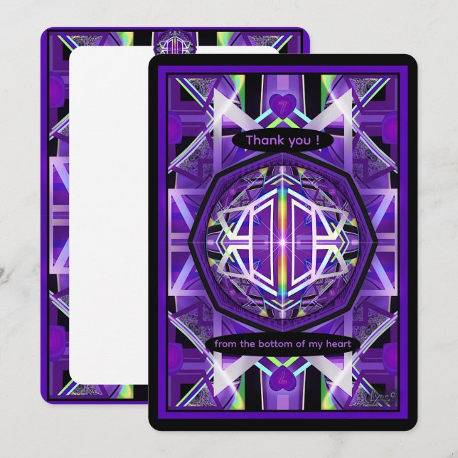 Tarjeta De Agradecimiento Púrpura W3 (Anverso / Reverso)