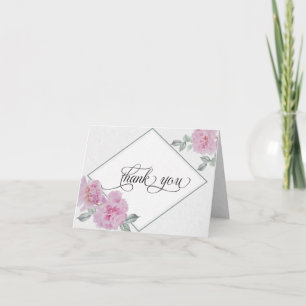 Tarjeta De Agradecimiento Purpurina acuático moderno Foliage BarefootBride™