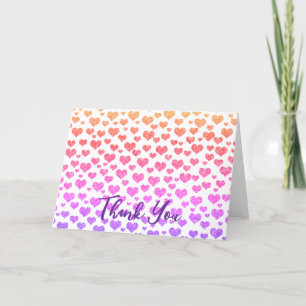 Tarjeta De Agradecimiento Purpurina arcoiris  corazón brillante Personalizad