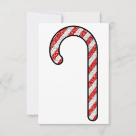 Tarjeta De Agradecimiento Purpurina Candy Cane