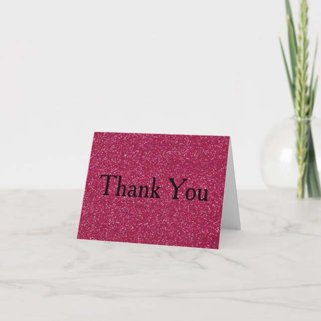 Tarjeta De Agradecimiento Purpurina Confetti Faux Relieve metalizado Gracias (Anverso)