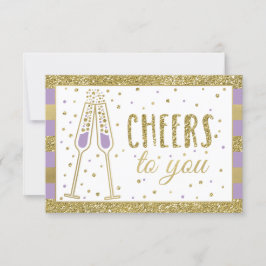 Tarjeta De Agradecimiento Purpurina De Burbujas Y Brunch Shower