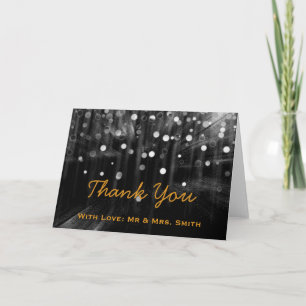 Tarjeta De Agradecimiento Purpurina de Luces Modernas Confetti Sparkles Grac