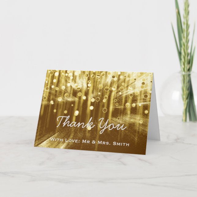 Tarjeta De Agradecimiento Purpurina de Luces Modernas Confetti Sparkles Grac (Anverso)