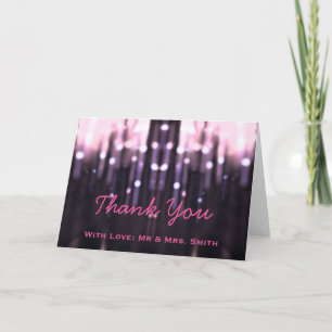 Tarjeta De Agradecimiento Purpurina de Luces Modernas Confetti Sparkles Grac