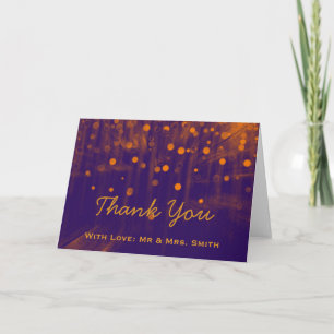 Tarjeta De Agradecimiento Purpurina de Luces Modernas Confetti Sparkles Grac