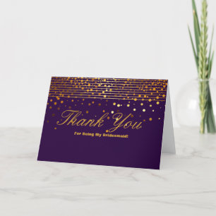 Tarjeta De Agradecimiento Purpurina De Oro, Rayas Por Ser Mi Novia Gracias