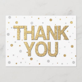 Tarjeta De Agradecimiento Purpurina de oro Relieve metalizado plateado Impri